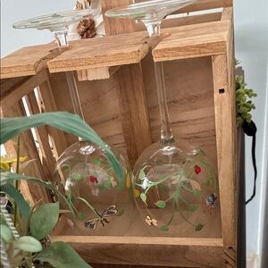 Lenox Hand-Painted Floral Wine Glasses